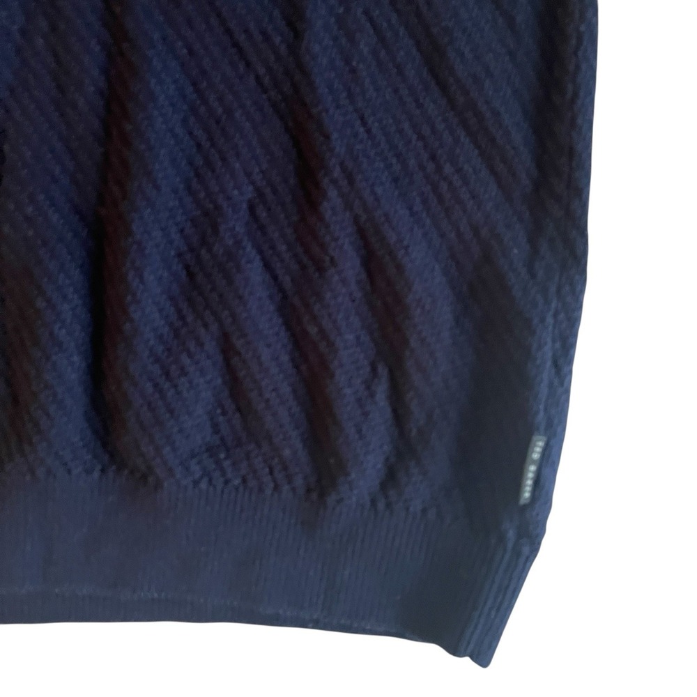 Ted Baker Men's Size XXL / Ted 6 Wool Blend Blue White Stripe Long Sleeve - Picture 6 of 8